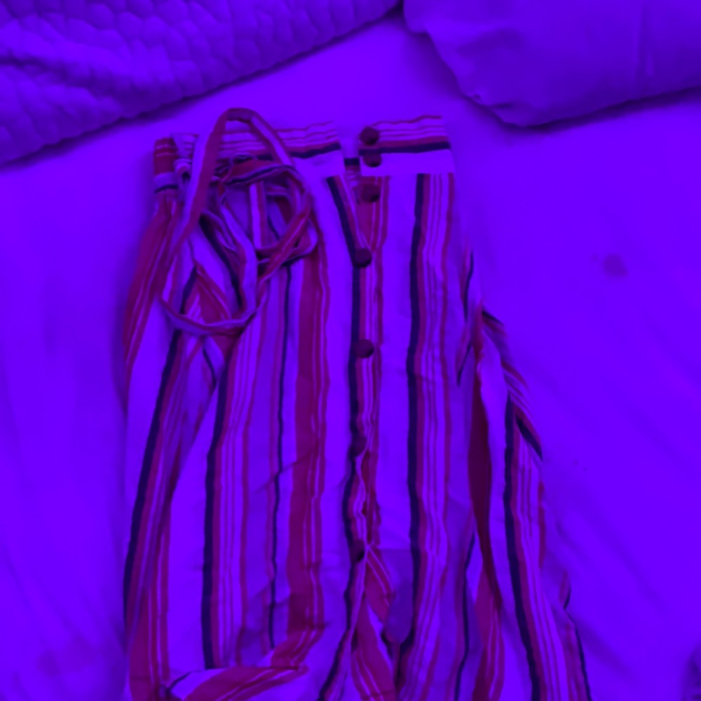 Stripe button down skirt
